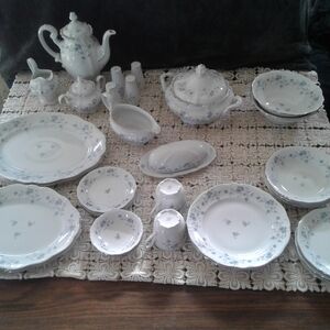 Elegant Floral White Dinnerware Set